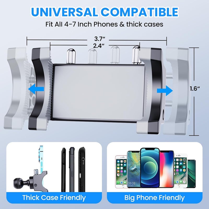 DIAMOOKY Upgraded Metal Phone Mount for Jeep Wrangler JL JLU 2018-2023 and Gladiator JT 2020 2021 2022 2023 Phone Holder Dash Mount System Kit Dashboard Accessories Passenger Side (Not for 4xe) - Image 5